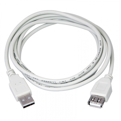 Кабель USB (шт. USB A - гн. USB A) 3 метра, серый REXANT (10/200) (18-1116) фото 3