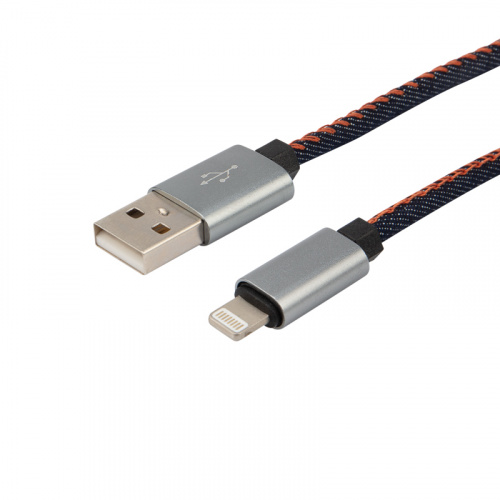 Кабель USB-Lightning для iPhone/2,4A/nylon/denim/1m/REXANT (10/100) (18-4248) фото 4
