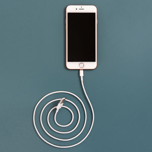 USB-Lightning кабель для iPhone/PVC/white/1m/REXANT/ ОРИГИНАЛ (чип MFI) (1/200) (18-0000) фото 5