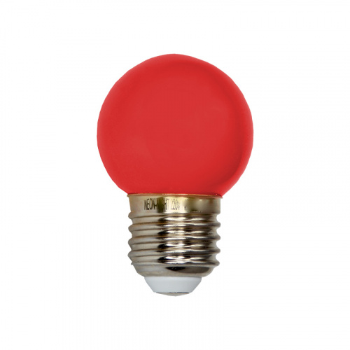 Лампа шар NEON-NIGHT Е27 5 LED Ø45мм - красная (1/100) (405-112) фото 2
