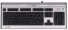 Клавиатура проводная A4TECH KLS-7MUU USB slim Multimedia, серебристый/черная (1/10)