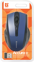Беспроводная мышь DEFENDER Accura MM-665, 6 кнопок, 800-1600dpi, USB, синий (1/40) (52667)