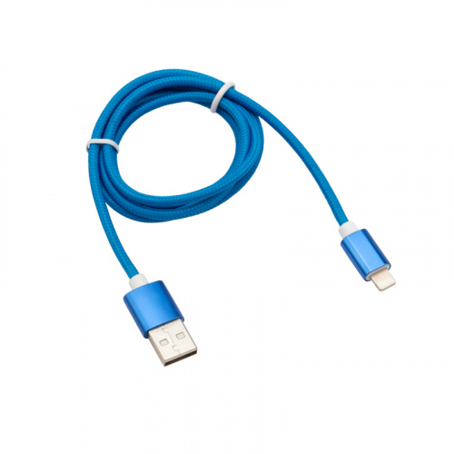 Кабель REXANT USB-Lightning 1 м, синяя нейлоновая оплетка (1/100) (18-7052)
