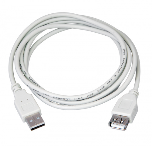 Кабель USB (шт. USB A - гн. USB A) 5 метров, серый REXANT (10/100) (18-1117) фото 2