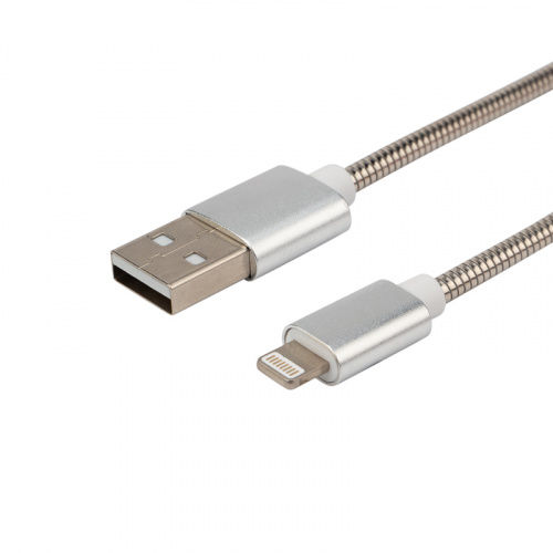 USB-Lightning кабель для iPhone/metall/steel color/1m/REXANT (1/100) (18-4247) фото 7