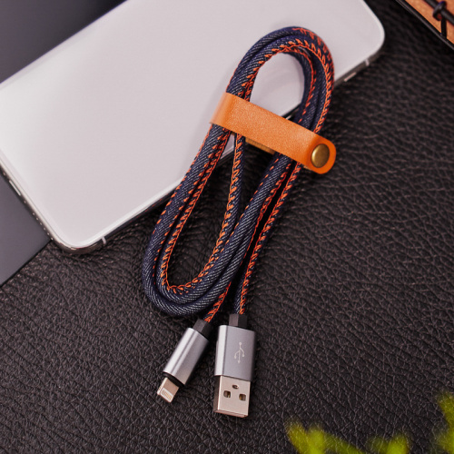 Кабель USB-Lightning для iPhone/2,4A/nylon/denim/1m/REXANT (10/100) (18-4248) фото 2