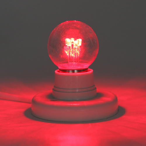 Лампа шар NEON-NIGHT Е27 6 LED Ø45мм - красная, прозрачная колба, эффект лампы накаливания (1/100) (405-122) фото 2