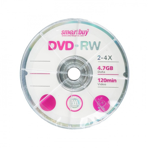 Диск Smartbuy DVD-RW 4,7GB 4x CB-10 (200) (SB000065)