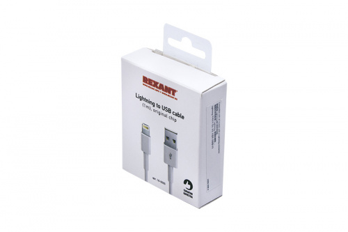 USB-Lightning кабель для iPhone/PVC/white/1m/REXANT/ ОРИГИНАЛ (чип MFI) (1/200) (18-0000) фото 4