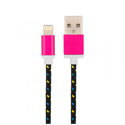 USB-Lightning кабель для iPhone/nylon/black-blue-yellow/1m/REXANT (10/500) (18-4245) фото 3