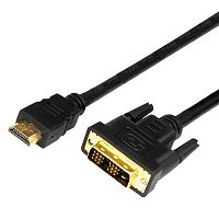 Шнур HDMI - DVI-D, 2м, gold, с фильтрами REXANT (10/60) (17-6304)