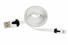 USB-Lightning кабель для iPhone/PVC/flat/white/1m/REXANT (10/500) (18-1974)