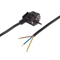 Шнур электрический с вилкой REXANT ПВС 3х1,0 мм2 3м (черный) (1/40) (11-1320)