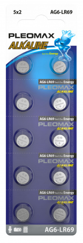 Элемент питания SAMSUNG PLEOMAX AG6 (370) LR920, LR69 Button Cell (10/100/1000/98000) (Б0061004)