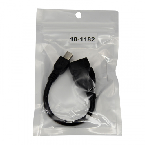 USB кабель OTG micro USB на USB шнур 0.15 м черный REXANT (10/500) (18-1182) фото 2