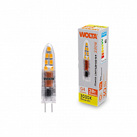 Лампа светодиодная WOLTA G4 (пластик) JC 3Вт 240лм 3000K 220V 1/10/100/1000 (WSTD-JC-220V3W3KG4-P)