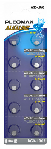 Элемент питания SAMSUNG PLEOMAX AG0 (379) LR521, LR63 Button Cell (10/100/1000/98000) (Б0060995)