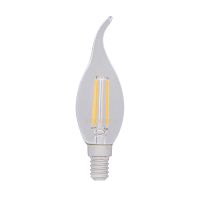 Лампа светодиодная  REXANT филаментная Свеча на ветру CN37 7.5 Вт 600 Лм 2700K E14 диммируемая, прозрачная колба (10/100) (604-105)