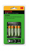 Зарядное устройство KODAK USB Overnight charger with 4 x AA 2700 mAh [K4AA/AAA] (6/48/1008) (Б0056003)