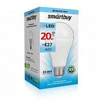 Лампа светодиодная SMARTBUY A65 20Вт 220V 4000K E27 (нейтральный свет) (1/10/100) (SBL-A65-20-40K-E27)