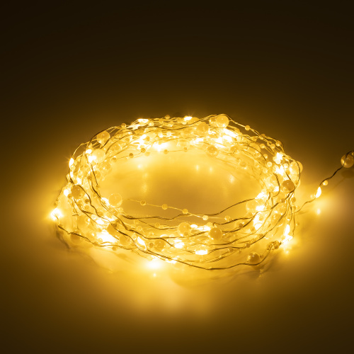 Гирлянда ЭРА светодиодная ЕGNIG - ZH нить Жемчуг на батарейках 1,9 м желтая 20 LED (1/144) (Б0055992) фото 6