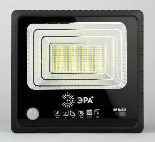 Прожектор светодиодный ЭРА уличный на солн. бат. 100W 1200 lm 5000K с датч. движения ПДУ IP65 (1/6) (Б0049547) фото 2