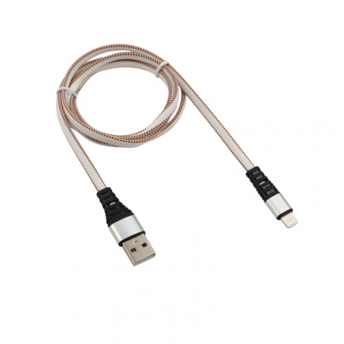Кабель REXANT USB-Lightning 2.4 A, 1 м, белая нейлоновая оплетка (1/200) (18-7056)