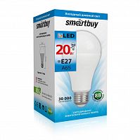 Лампа светодиодная SMARTBUY A65 20Вт 220V 6000K E27 (холодный свет) (1/10/100) (SBL-A65-20-60K-E27)
