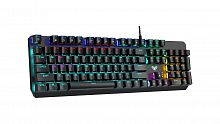 Клавиатура проводная игровая механическая AULA F2066, алюм./пластик, разноцветная, радужная подсветка, кабель 1,6м, USB, 106 кн, черная (1/10) (80001195)
