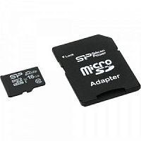 Карта памяти MicroSD  16GB  Silicon Power Class 10  Elite UHS-I (R/W 85/15 Mb/s) + SD адаптер (SP016GBSTHBU1V10SP)