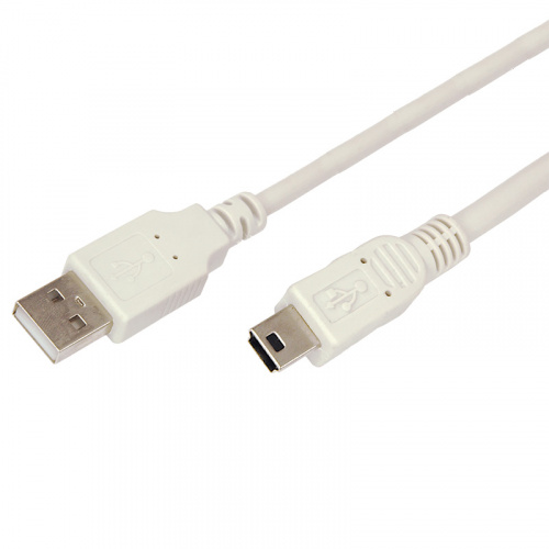 Кабель USB (шт. mini USB - шт. USB A) 3 метра, серый REXANT (10/200) (18-1136) фото 2