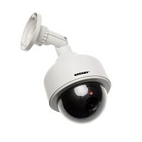 Муляж камеры REXANT уличный, купольный, LED-индикатор, 2хАА, белый (1/20) (45-0200)