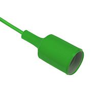 Патрон REXANT E27 силиконовый со шнуром 1 м зеленый (1/60) (11-8886)