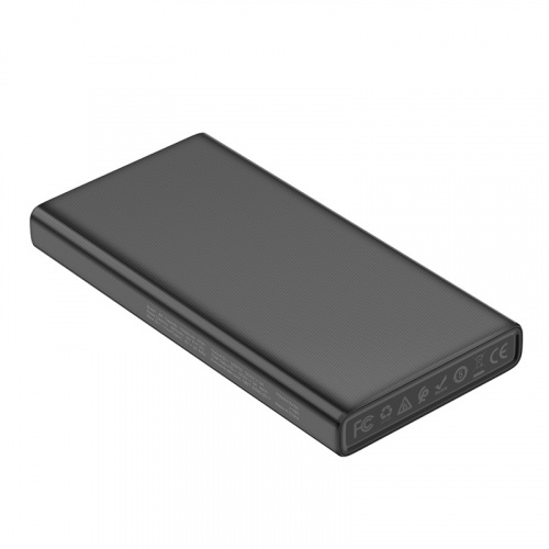 Мобильный аккумулятор Аккумулятор внешний HOCO J55, 10000mAh, 2 USB выхода, Micro и Type-C входы, LED индикатор, черный (1/44) (6931474718389) фото 2