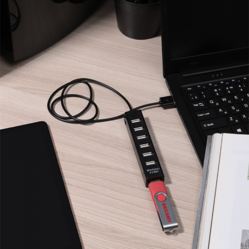 Разветвитель USB на 7 портов черный REXANT (1/100) (18-4107) фото 9