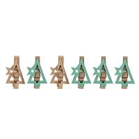 Прищепки деревянные NEON-NIGHT "Ель новогодняя" 14.5x4.5x1.6 cм, 6 шт. (1/300)