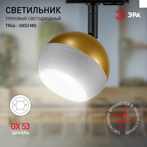 Трековый светильник однофазный ЭРА TR46 - GX53 MG под лампу GX53 матовое золото (1/50) (Б0054154) фото 5