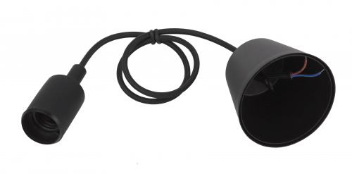 Патрон ЭРА Е27 пластиковый с подвесом черный (60/720) (Б0048039)