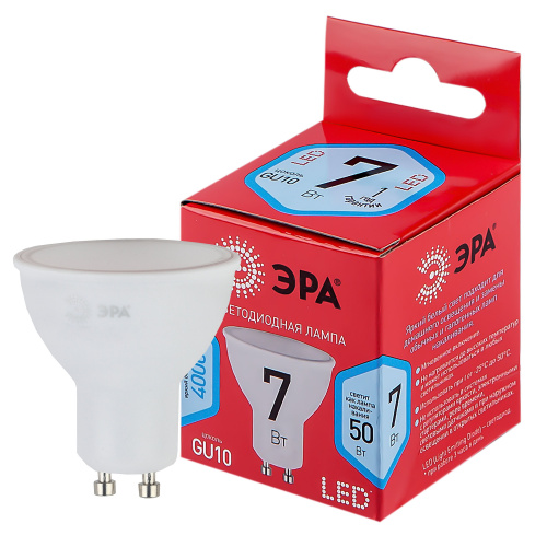 Лампа светодиодная ЭРА RED LINE LED MR16-7W-840-GU10 R GU10 7 Вт софит нейтральный белый свет (1/100) (Б0049640) фото 3