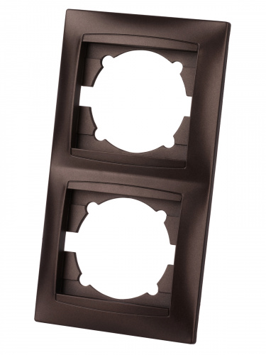 Рамка 2-х постовая вертикальная шоколад , с/у, "Лама" (20/240) TDM (SQ1815-0533) фото 5