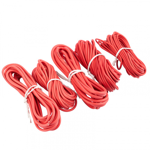 Набор автопровода REXANT «Ассорти» 0,50х5 м/0,75х5 м/1х3 м/1,50х3 м/2,50х2 м, цвет провода красный (1/50) (01-6552) фото 2