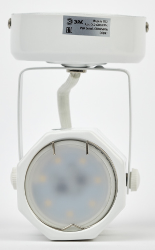 Светильник ЭРА OL2 GU10 WH накладной под лампу GU10, наклонно-поворотный, белый (аналог трековому) (1/50) (Б0044259) фото 2
