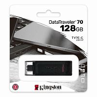 Флеш-накопитель USB 3.0  128GB  Kingston  DataTraveler 70  (Type C)  чёрный (DT70/128GB)