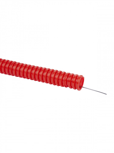 Труба гофрированная ТDM ПНД d 16 с зондом (100 м) легкая красная (100/100) фото 3