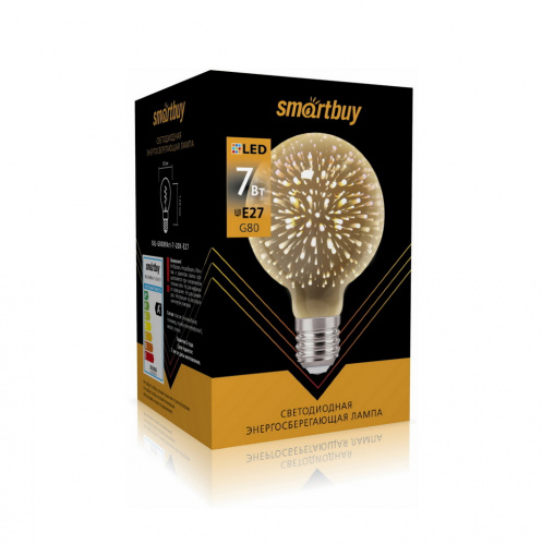 Лампа светодиодная SMARTBUY ART G80-7W/2000/E27 (1/10/40) (SBL-G80BPArt-7-20K-E27)