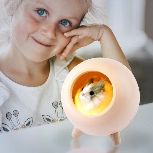 Детский ночник - светильник светодиодный ЭРА NLED-468-1W-P хомяк розовый (1/48) (Б0052816) фото 7