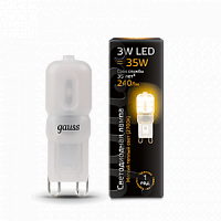 Лампа светодиодная GAUSS G9 AC220-240V 3W 2700K пластик 1/10/200 (107409103)