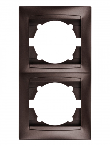 Рамка 2-х постовая вертикальная шоколад , с/у, "Лама" (20/240) TDM (SQ1815-0533) фото 4