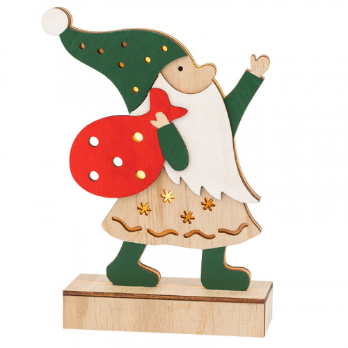 Фигурка деревянная NEON-NIGHT с подсветкой "Дед Мороз" 18 см (1/192) (504-016) фото 3