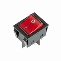 Выключатель клавишный 250V 30А (4с) ON-OFF красный с подсветкой REXANT (10/500) (36-2346)